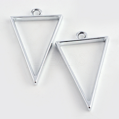Rack Plating Alloy Triangle Open Back Bezel Pendants X-PALLOY-S047-09D-FF-1