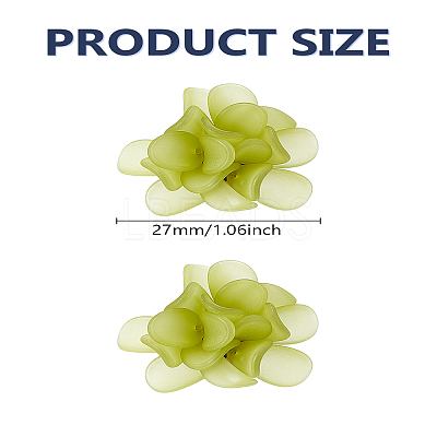 1Pair Flower Acrylic Stud Earrings EJEW-LP0008-005B-1