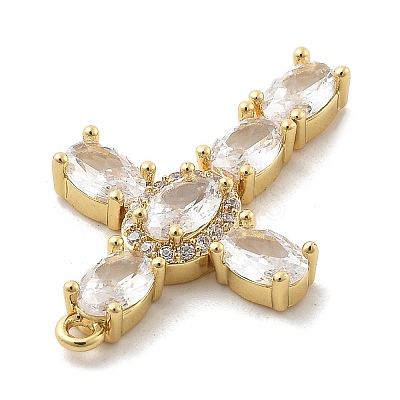 Brass Micro Pave Clear Cubic Zirconia Pendants KK-L228-03G-05-1