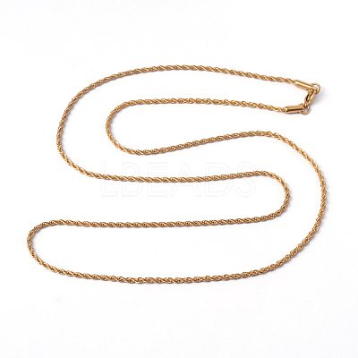 304 Stainless Steel Rope Chain Necklaces NJEW-F196-13G-1