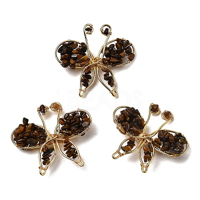 Butterfly Natural Mixed Gemstone Brooch G-A278-02G-1