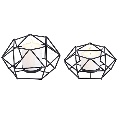 2Pcs 2 Style Iron Hollow Candle Holder AJEW-PH0001-59EB-1