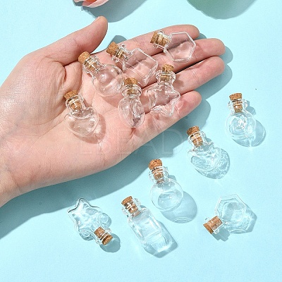 12Pcs 6 Styles Glass Bottle for Bead Containers BOTT-FS0001-05-1