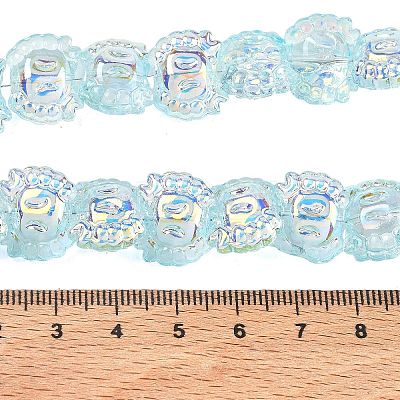 Electroplate Baking Paint Transparent Glass Beads Strands GL-CBA17FF-01C-1