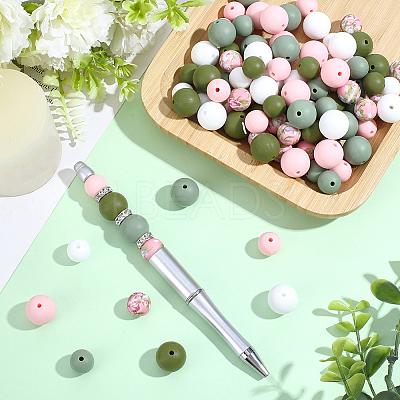 100Pcs Silicone Beads SIL-PA0001-39A-1