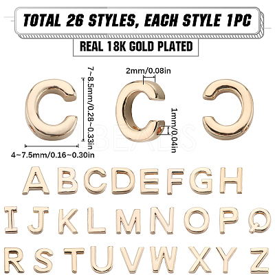 26Pcs 26 Styles Brass Charms KK-SC0004-03-1