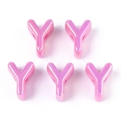 UV Plating Opaque Acrylic Beads PACR-ZX018-04Y-1