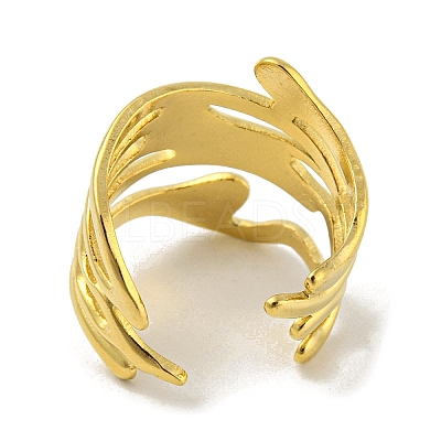 304 Stainless Steel Open Cuff Ring RJEW-C067-06G-1