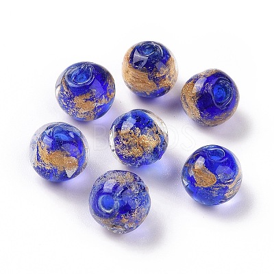Handmade Gold Foil Glass Beads LAMP-C004-03-1