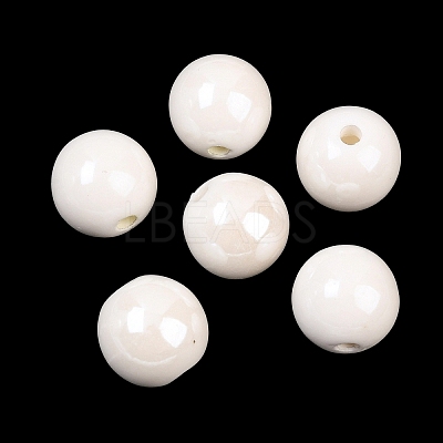 Glazed Porcelain Round Beads PORC-S489-14mm-01-1