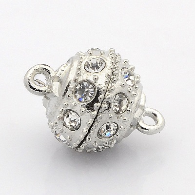 Mixed Round Alloy Magnetic Clasps with Loops PALLOY-P076-M-1