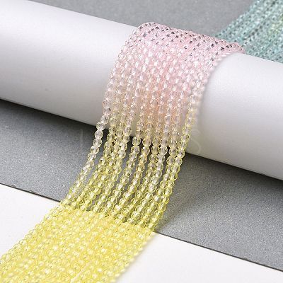 Transparent Gradient Color Glass Beads Strands GLAA-G101-2mm-17-1