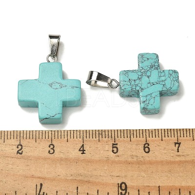 Synthetic Turquoise Pendants G-Z067-06P-04-1
