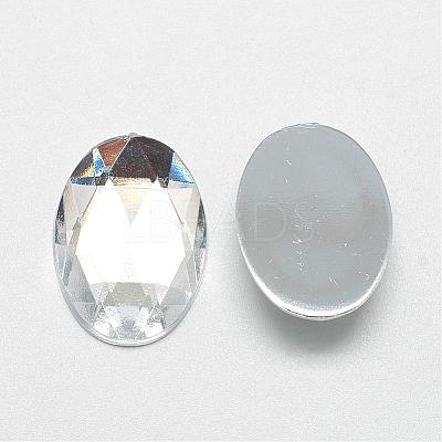 Acrylic Rhinestone Flat Back Cabochons GACR-Q011-13x18-02-1