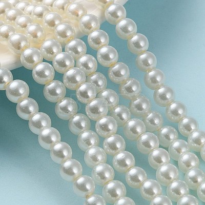 Baking Paint Pearlized Glass Pearl Round Bead Strands X-HY-Q003-6mm-02-1