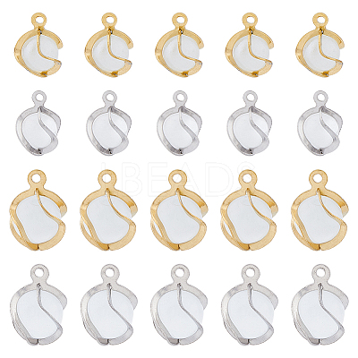 32Pcs 4 Style Cat Eye Pendants STAS-FH0002-01-1