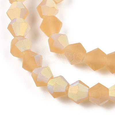 Imitate Austrian Crystal Bicone Frosted Glass Beads Strands EGLA-A039-T2mm-MB18-1