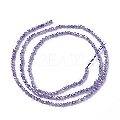 Cubic Zirconia Beads Strands X-G-F596-48E-3mm-1