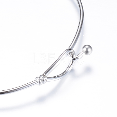 Tarnish Resistant 304 Stainless Steel Bangles STAS-S053-26-1