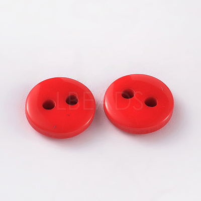 2-Hole Flat Round Resin Sewing Buttons for Costume Design BUTT-E119-36L-10-1