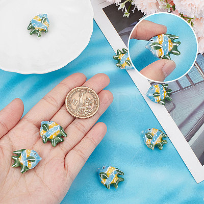 15Pcs Handmade Porcelain Beads PORC-BBC0001-01C-1