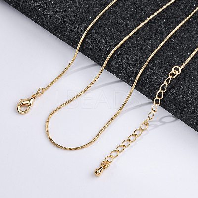 Long-Lasting Plated Brass Snake Chain Necklaces NJEW-K112-04G-NF-1
