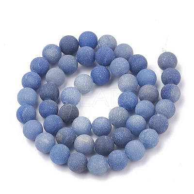 Dyed & Heated Natural Blue Aventurine Beads Strands G-T106-207-01-1