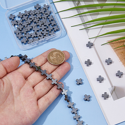 2 Strands Electroplated Non-Magnetic Synthetic Hematite Beads Strands G-FH0002-58-1