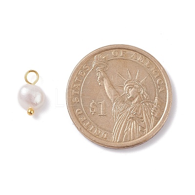 Natural Cultured Freshwater Pearl Charms PALLOY-JF01098-03-1
