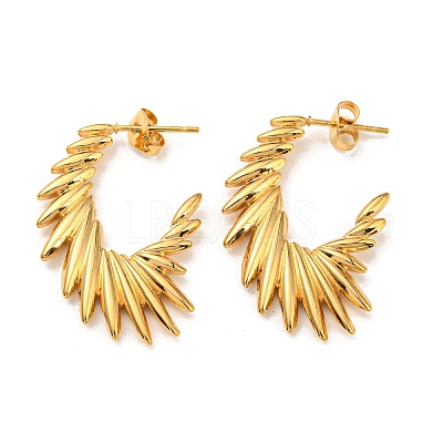 304 Stainless Steel Wing Stud Earrings EJEW-G368-01G-1