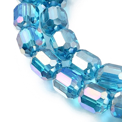 Electroplate Transparent Column Glass Beads Strands EGLA-A043-02-AB11-1