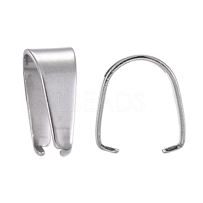 Tarnish Resistant 304 Stainless Steel Snap on Bails X-STAS-E012-1-1