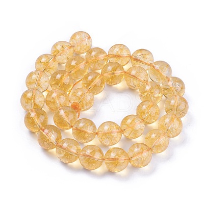 Natural Citrine Beads Strands G-E326-12mm-01-1