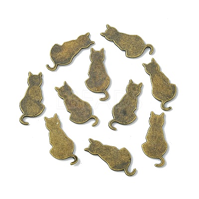 Alloy Kitten Cabochons PALLOY-WH0051-01AB-06-1