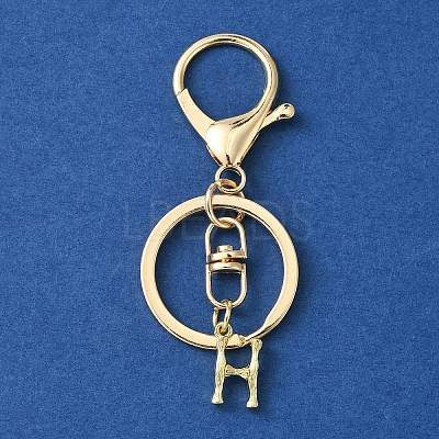Alloy Initial Letter Charm Keychains KEYC-YW00006-08-1