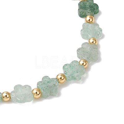 Natural Green Strawberry Quartz Beads Stretch Bracelets for Women BJEW-JB11768-07-1