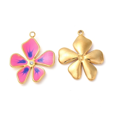 304 Stainless Steel Enamel Pendants STAS-K256-10G-01-1