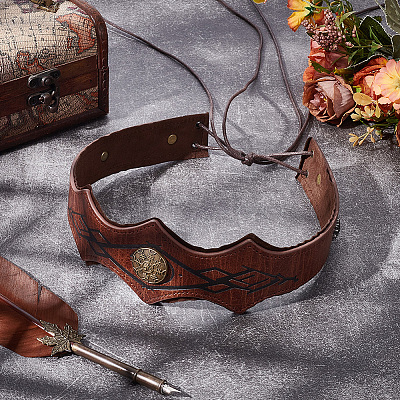 PU Leather & Alloy Headbands Hair Accessories for Women Girls OHAR-WH20009-02C-01-1