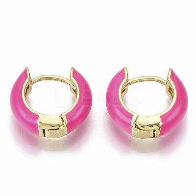 Brass Huggie Hoop Earrings EJEW-S209-01-1