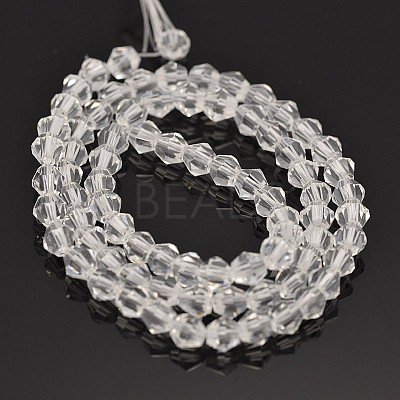 Faceted Bicone Glass Beads Strands X-EGLA-P016-4mm-01-1