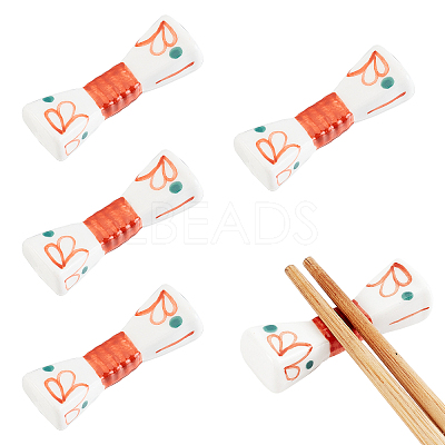 5Pcs Porcelain Chopsticks Stand DJEW-CA0001-21-1
