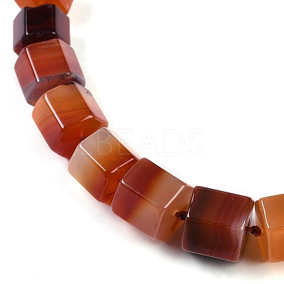 Natural Red Agate Hexagon Prism Graduated Beaded Necklaces for Women Men NJEW-K388-03O-1