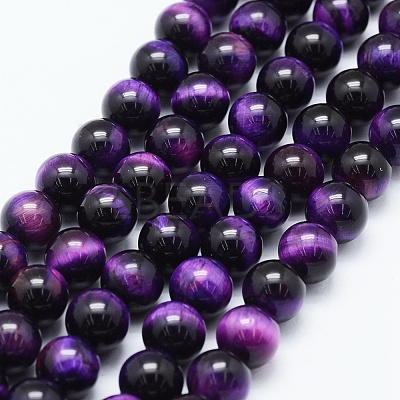 Natural Tiger Eye Beads Strands G-F561-8mm-B03-1