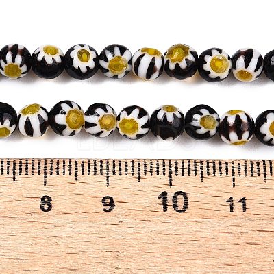 Round Millefiori Glass Beads Strands X-LK-P001-31-1