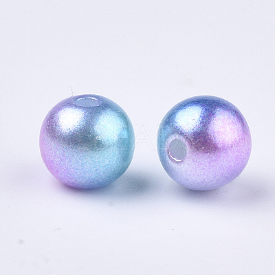 Rainbow ABS Plastic Imitation Pearl Beads OACR-Q174-8mm-02-1