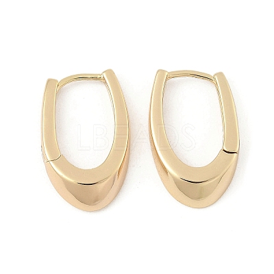 U-Shaped Brass Hoop Earrings EJEW-D320-14G-1