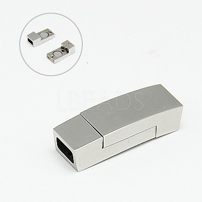 Tarnish Resistant 304 Stainless Steel Magnetic Clasps with Glue-in Ends STAS-I011-17-1