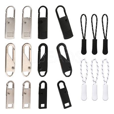 6Pcs Plastic Zipper Puller and 12Pcs Alloy Replacement pull-tab Accessories FIND-SZ0001-17-1