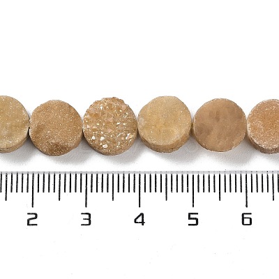 Electroplated Natural Druzy Agate Beads Strands G-M433-01H-1