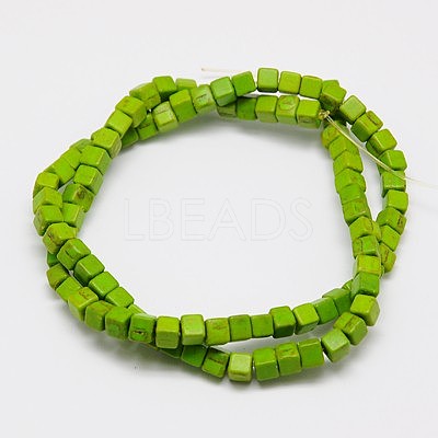 Synthetic Turquoise Beads Strands X-TURQ-G108-4x4mm-01-1